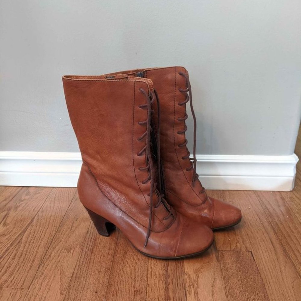 Born Crown Brown Leather Lace Up Boots